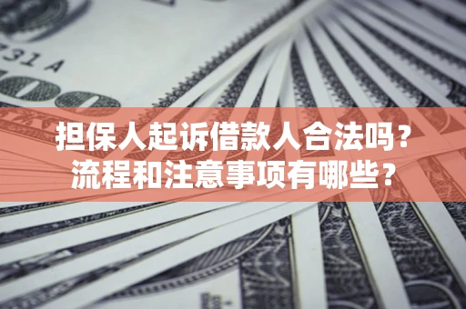 武汉担保人起诉借款人合法吗？流程和注意事项有哪些？