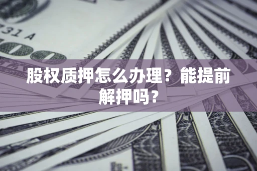 武汉股权质押怎么办理？能提前解押吗？